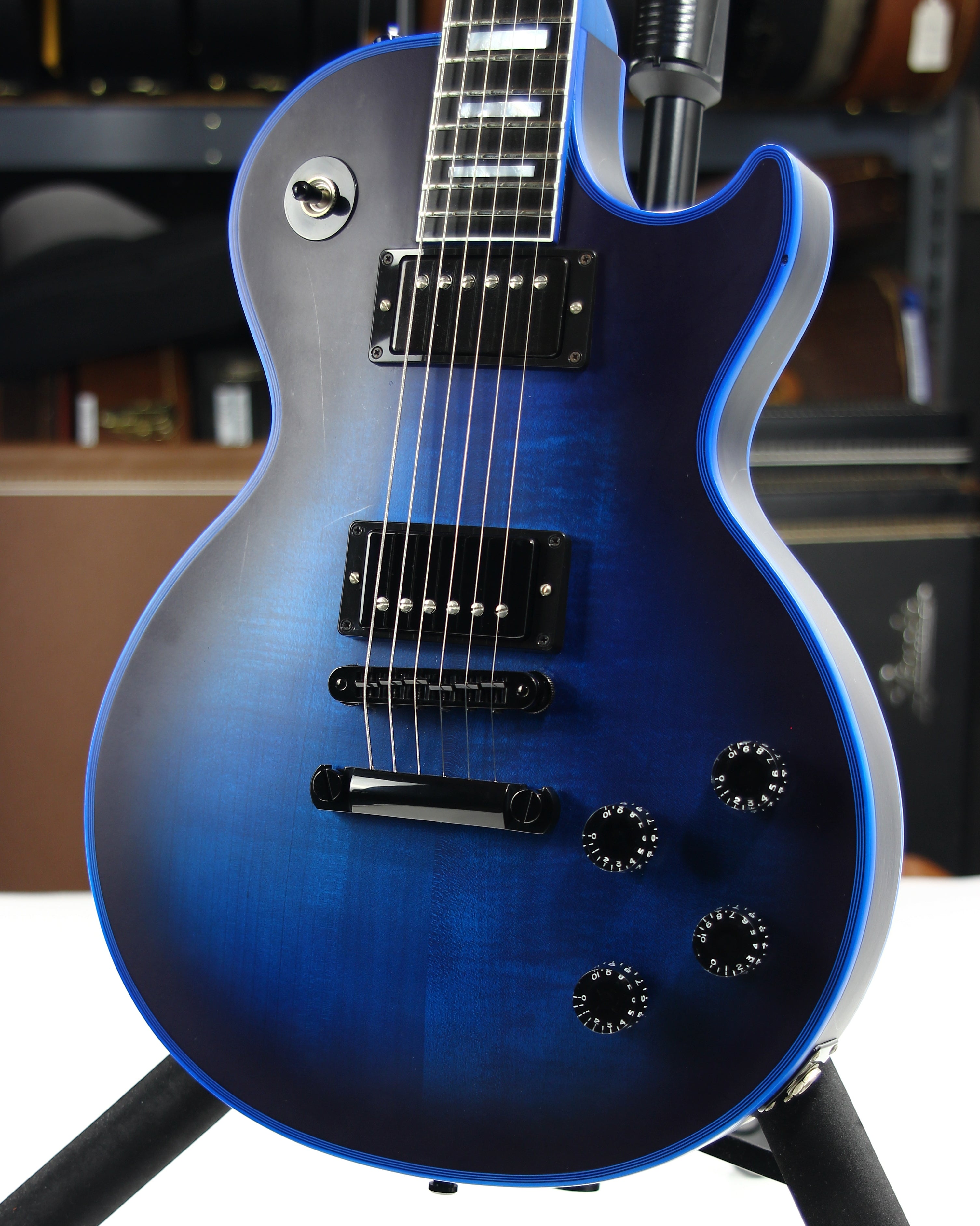 2017 Gibson Custom Shop Les Paul SATIN BLUE BURST WIDOW -- Rare Limite –  Kansas City Vintage Guitars