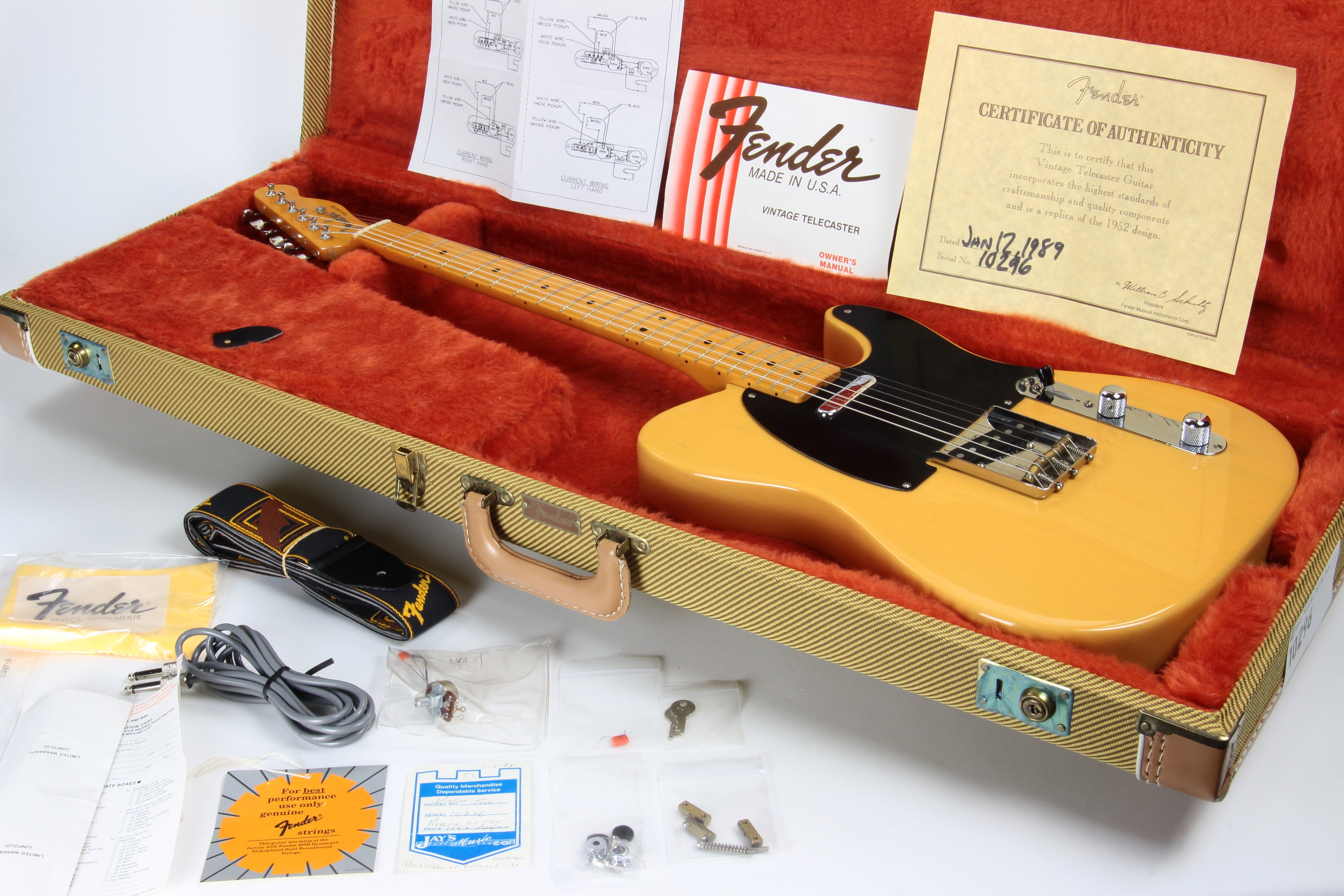 *SOLD*  1989 Fender '52 Telecaster American Vintage Reissue Tele AVRI 1952 Butterscotch Blonde - LIGHTWEIGHT