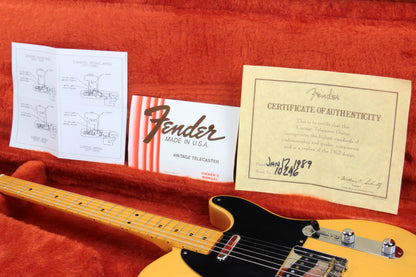 1989 Fender '52 Telecaster American Vintage Reissue Tele AVRI 1952 Butterscotch Blonde - LIGHTWEIGHT