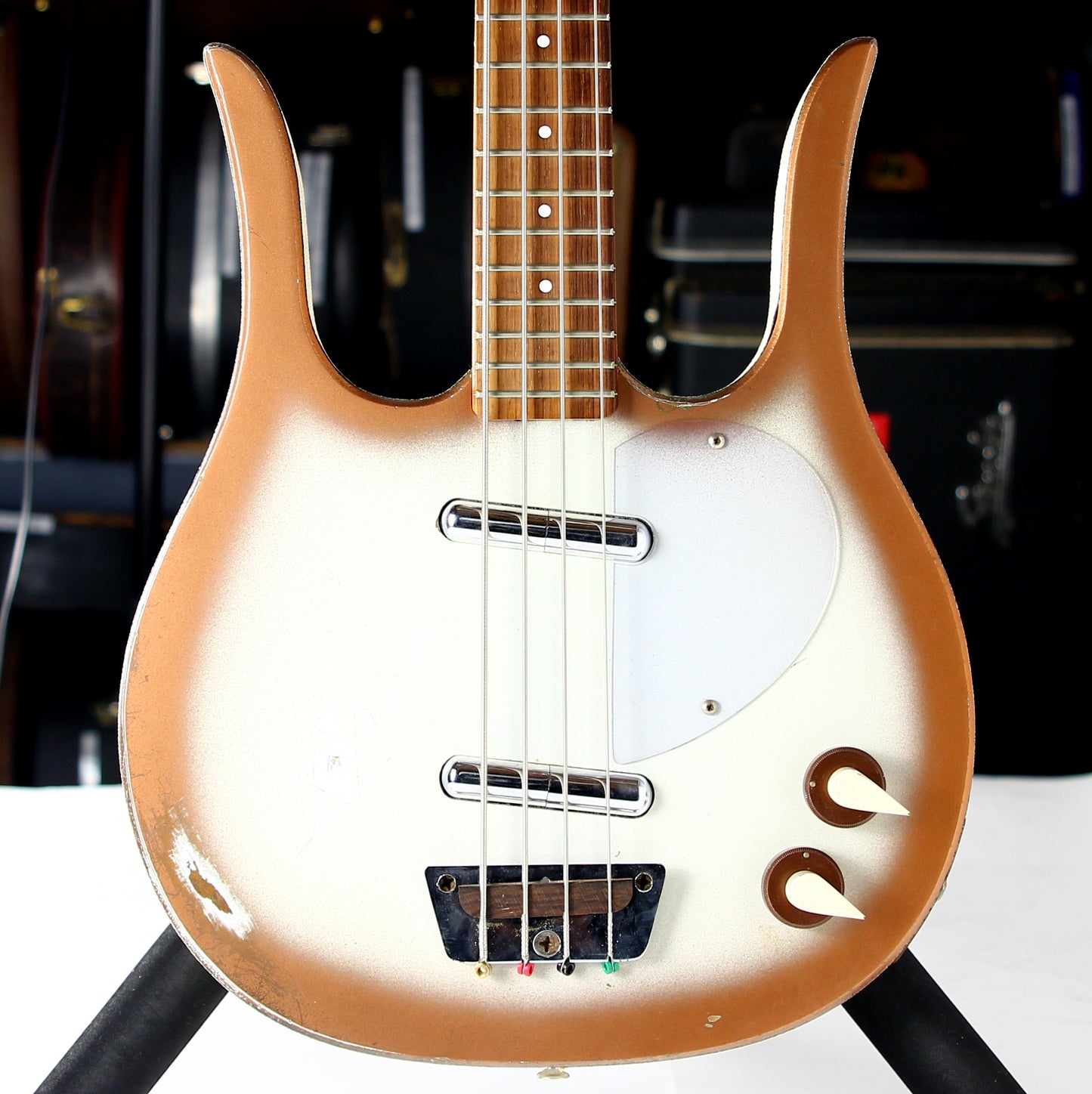 1963 Danelectro Longhorn Vintage Electric Bass Copper Burst - 2 Lipstick Pickups, Rare