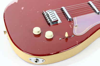 Jerry Jones Neptune Shorthorn 2 Pickup Guitar - Cool Relic! Red, Lipstick Pickups! Jimmy Page Sounds!