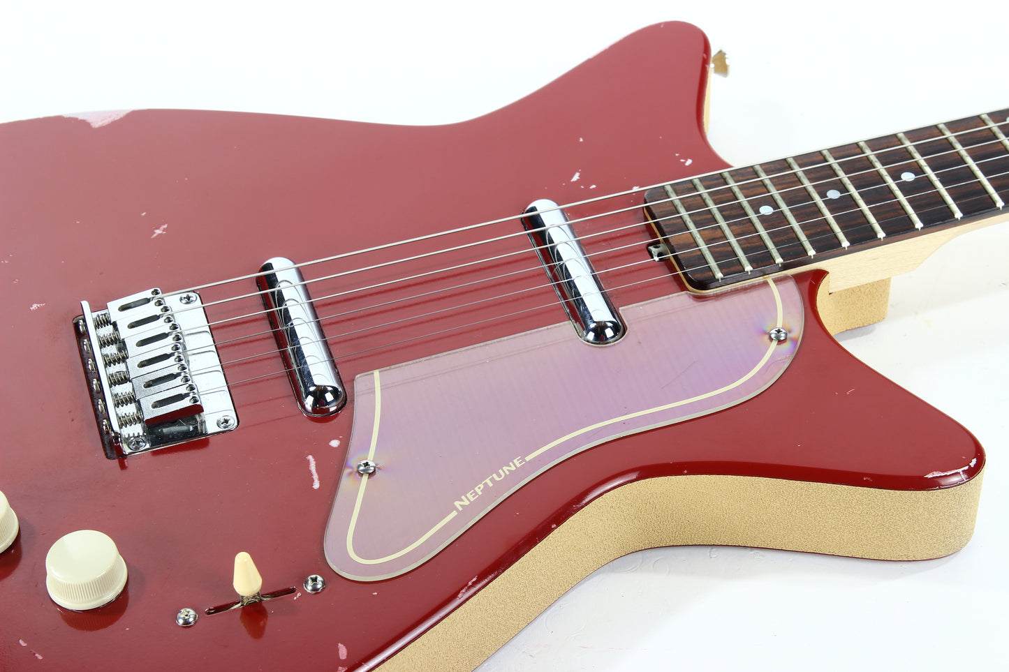 Jerry Jones Neptune Shorthorn 2 Pickup Guitar - Cool Relic! Red, Lipstick Pickups! Jimmy Page Sounds!