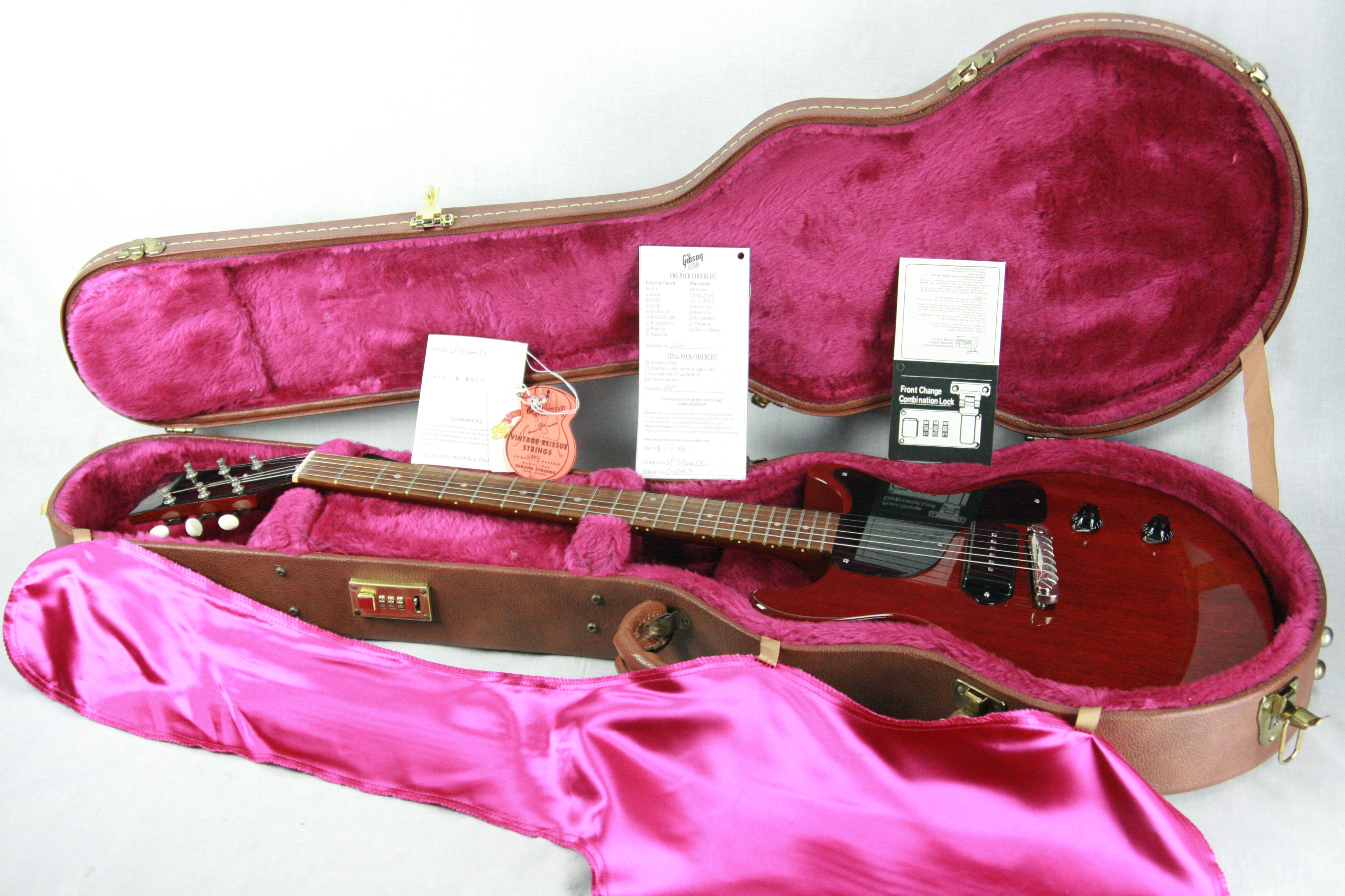 *SOLD*  MINT 1996 Gibson Historic '60 Les Paul Jr. Cherry Double-Cutaway DC Junior Custom Shop! P90