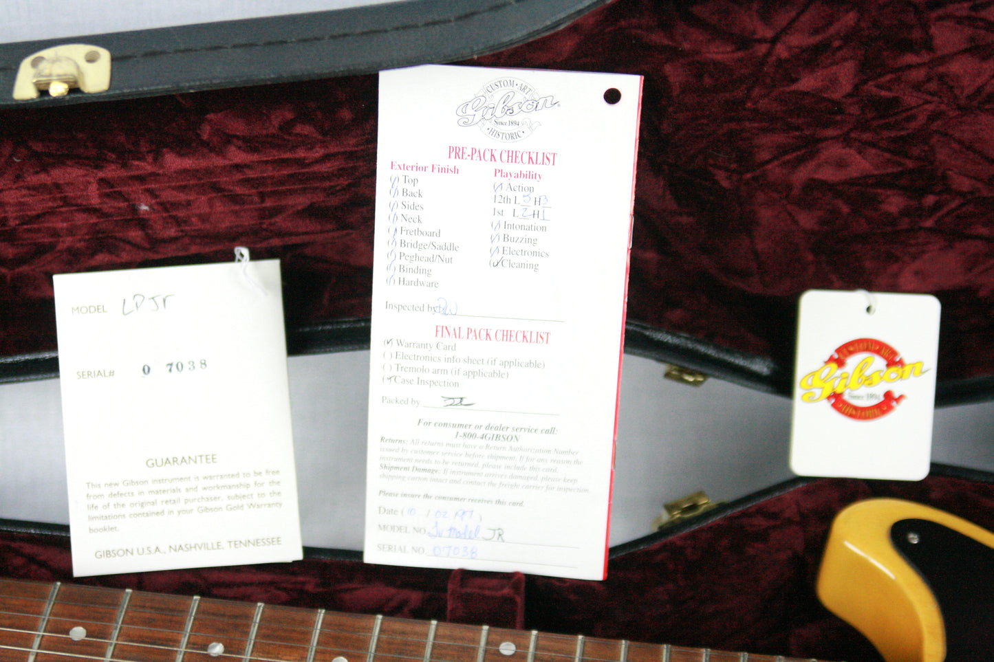 1997 Gibson Historic '60 Les Paul Jr. TV YELLOW Double-Cutaway DC Junior Custom Shop!