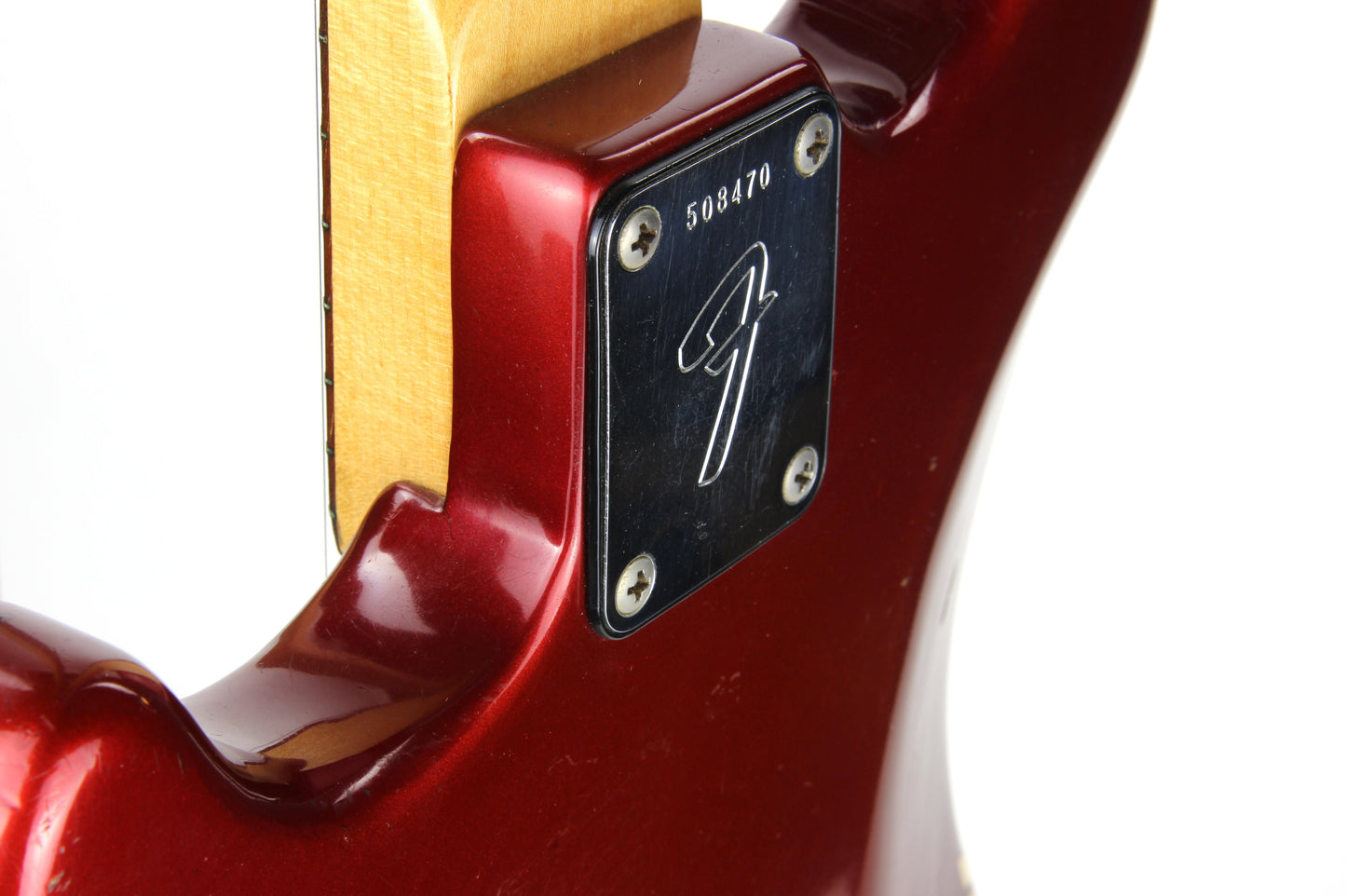 1974 Fender Competition Mustang Candy Apple Red w/ Racing Stripe -- Vintage 1970's Guitar
