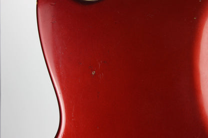 1974 Fender Competition Mustang Candy Apple Red w/ Racing Stripe -- Vintage 1970's Guitar