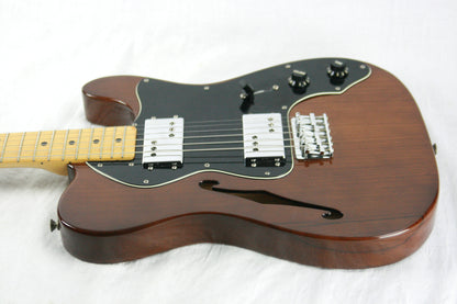 1979 Fender Telecaster Thinline Mocha Brown Finish w/ OHSC! 1970's Tele, Deluxe, Custom, Wide-Range Humbuckers!