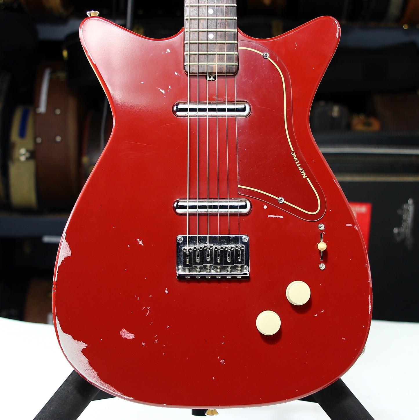 Jerry Jones Neptune Shorthorn 2 Pickup Guitar - Cool Relic! Red, Lipstick Pickups! Jimmy Page Sounds!