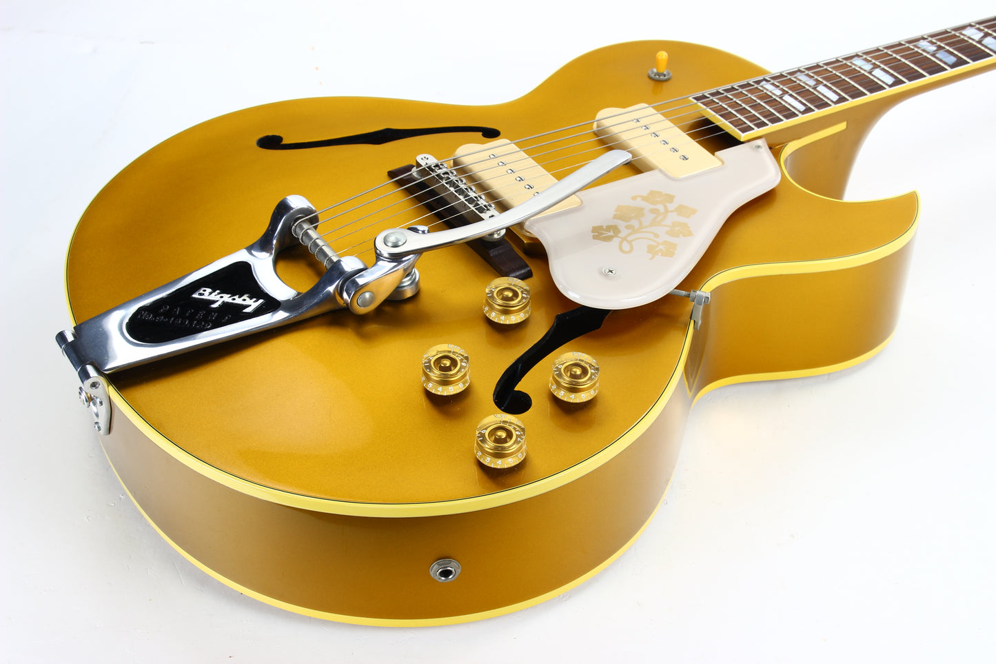 1999 Gibson Custom Shop Historic Nashville ES-295 1952 Reissue - All Gold ES-175, 2 P90's, Bigsby