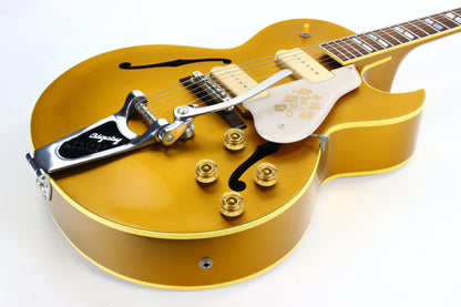 1999 Gibson Custom Shop Historic Nashville ES-295 1952 Reissue - All Gold ES-175, 2 P90's, Bigsby