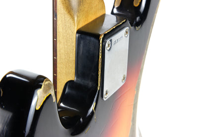2006 Fender Custom Shop Jaco Pastorius Heavy Relic Jazz Bass Fretless Guitar - Sunburst, EXOTIC FINGERBOARD!