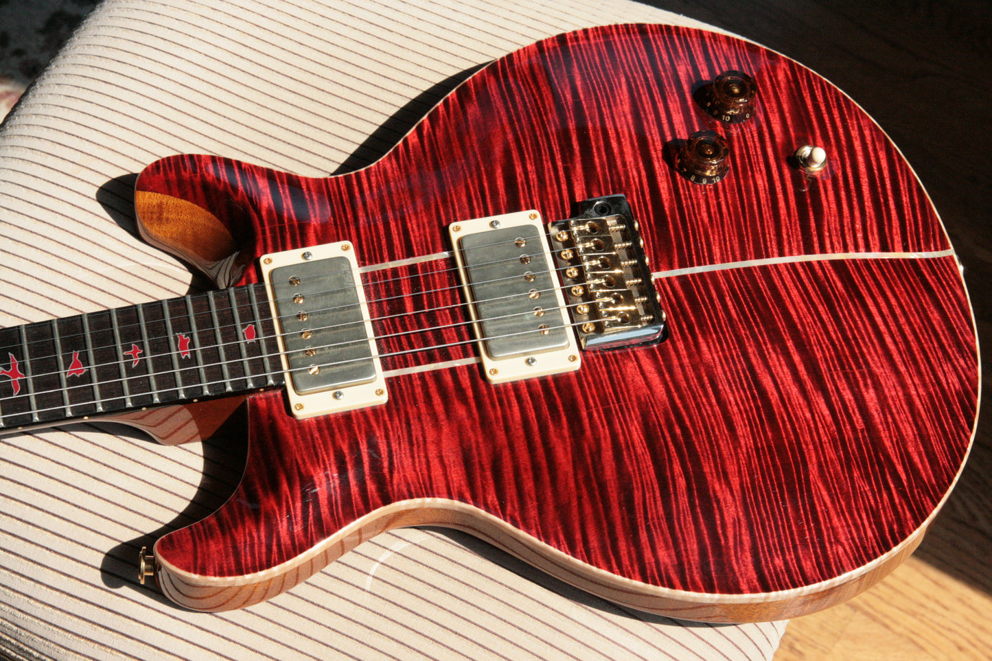 2015 PRS Santana II PRIVATE STOCK! African Blackwood! Red Inlays! Paul Reed Smith INCREDIBLE TOP!