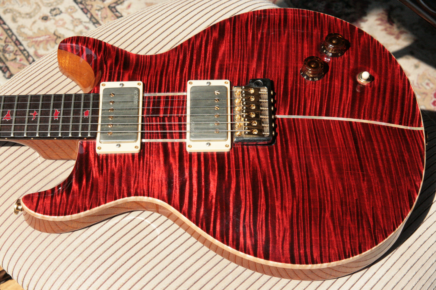 2015 PRS Santana II PRIVATE STOCK! African Blackwood! Red Inlays! Paul Reed Smith INCREDIBLE TOP!