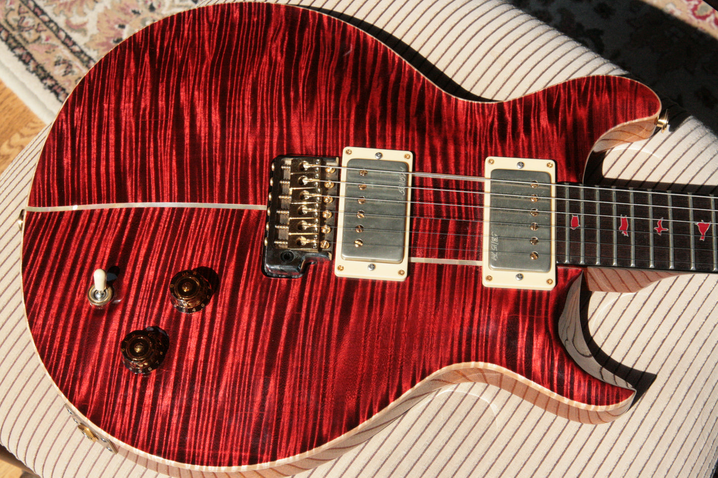 2015 PRS Santana II PRIVATE STOCK! African Blackwood! Red Inlays! Paul Reed Smith INCREDIBLE TOP!