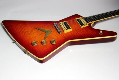 1979 Dean USA Z Standard Bound Explorer -- Cherry Burst, Flametop, DiMarzio Super Distortions, RARE!