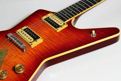 1979 Dean USA Z Standard Bound Explorer -- Cherry Burst, Flametop, DiMarzio Super Distortions, RARE!