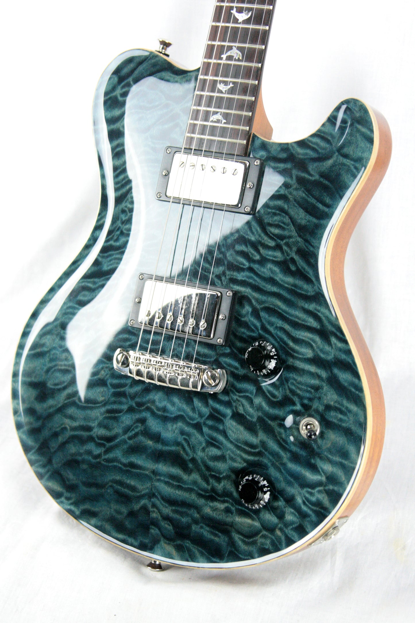 2005 Nik Huber Dolphin 4/2 Headstock! w/ Inlays Quilted Maple Top Swietenia Body! Matching Headstock!