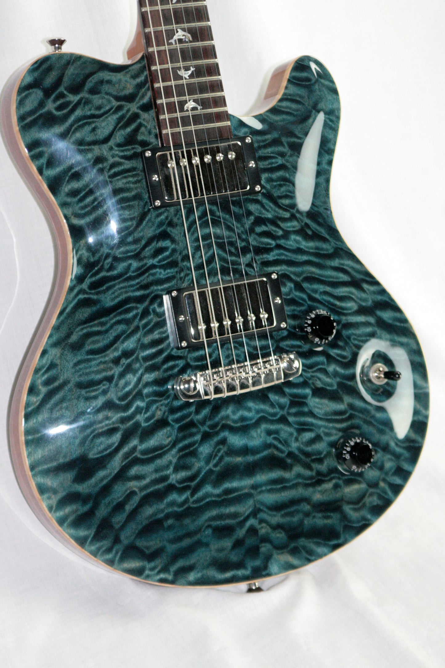 2005 Nik Huber Dolphin 4/2 Headstock! w/ Inlays Quilted Maple Top Swietenia Body! Matching Headstock!