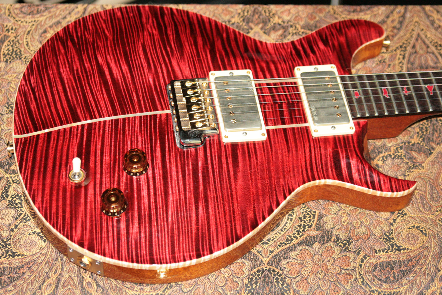 2015 PRS Santana II PRIVATE STOCK! African Blackwood! Red Inlays! Paul Reed Smith INCREDIBLE TOP!