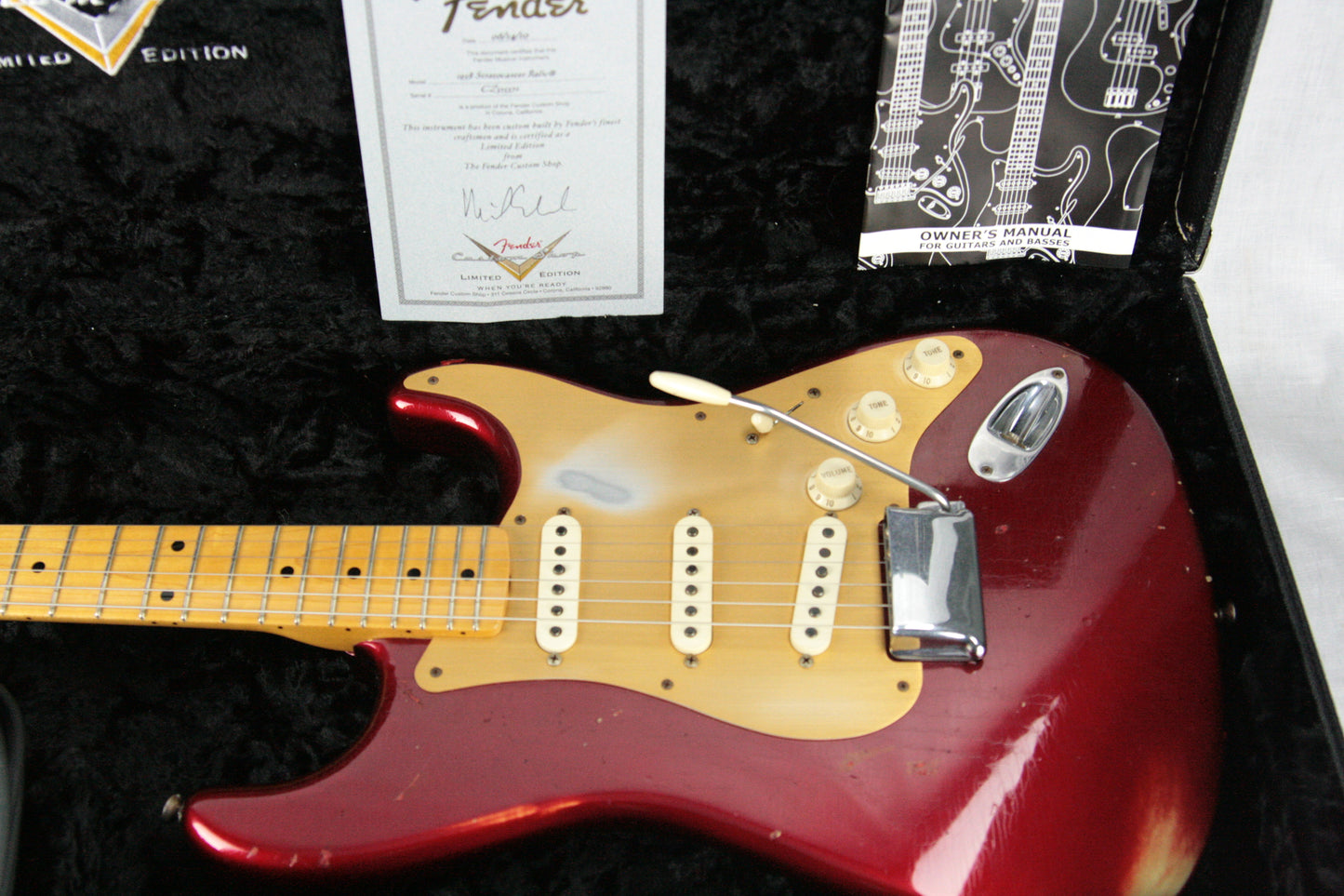 2010 Fender Custom Shop LTD '58 Stratocaster Relic Abigail Ybarra Pups! Candy Apple Red Gold Guard!