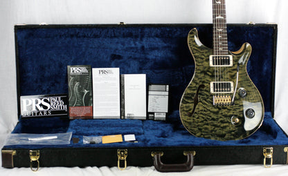 MINT 2018 PRS Wood Library Custom 22 Semi Hollow 1 Piece Quilt 10 Top! Obsidian! Artist Case!