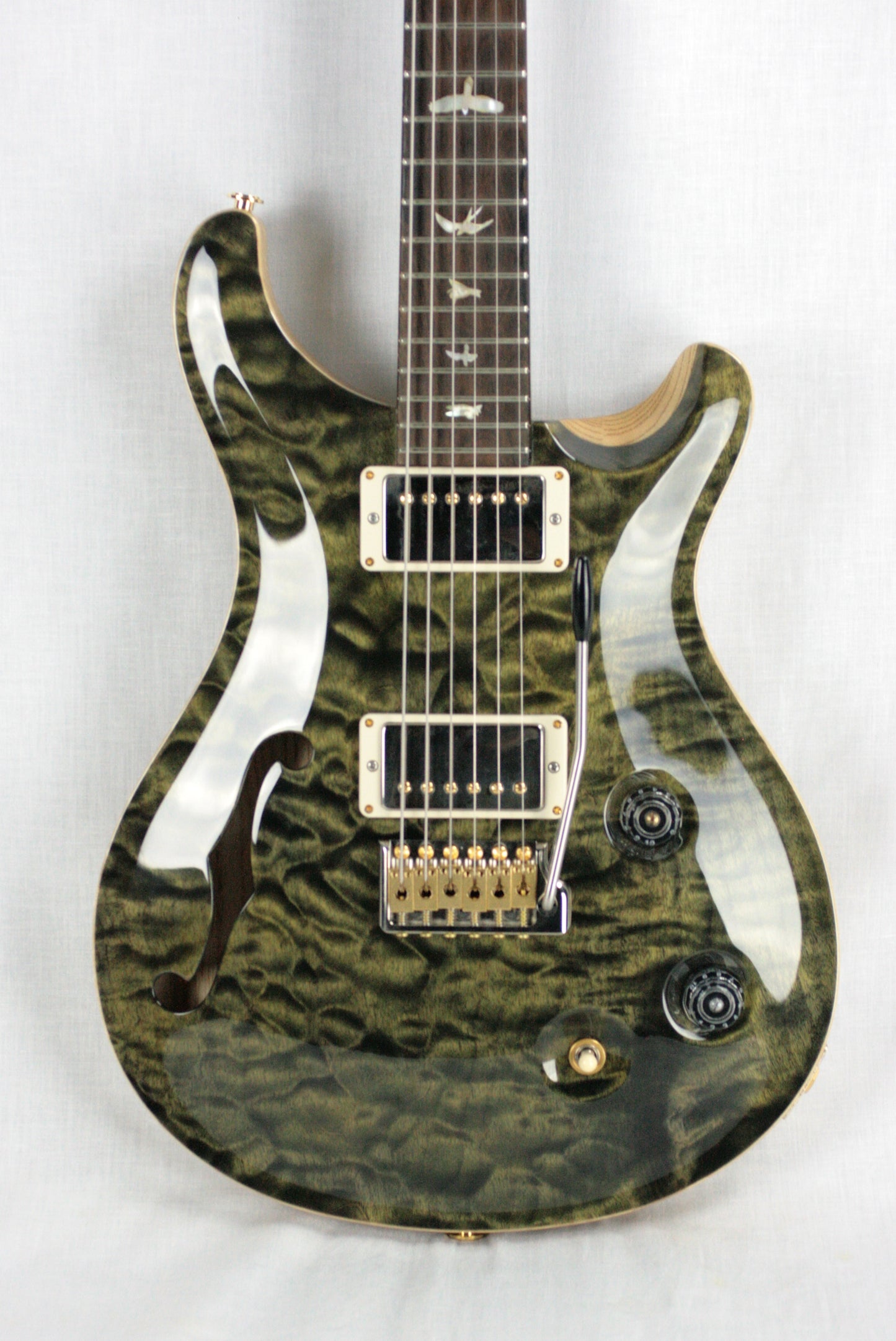 MINT 2018 PRS Wood Library Custom 22 Semi Hollow 1 Piece Quilt 10 Top! Obsidian! Artist Case!