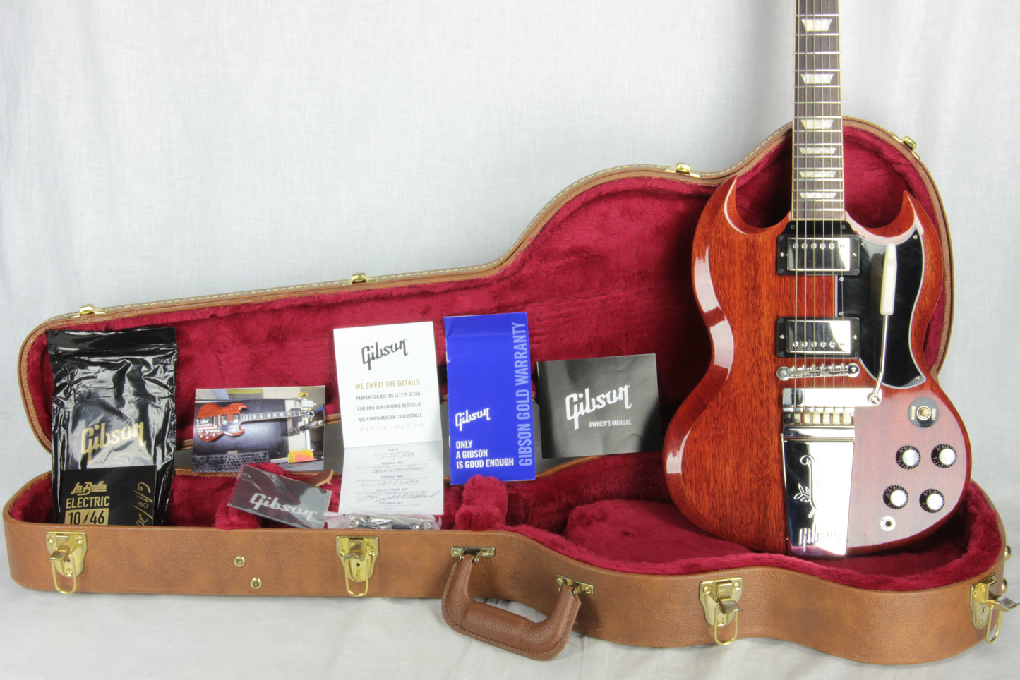 2019 Gibson '61 SG Standard Maestro Lyre Vibrola Cherry 1961 Les Paul w Original Case