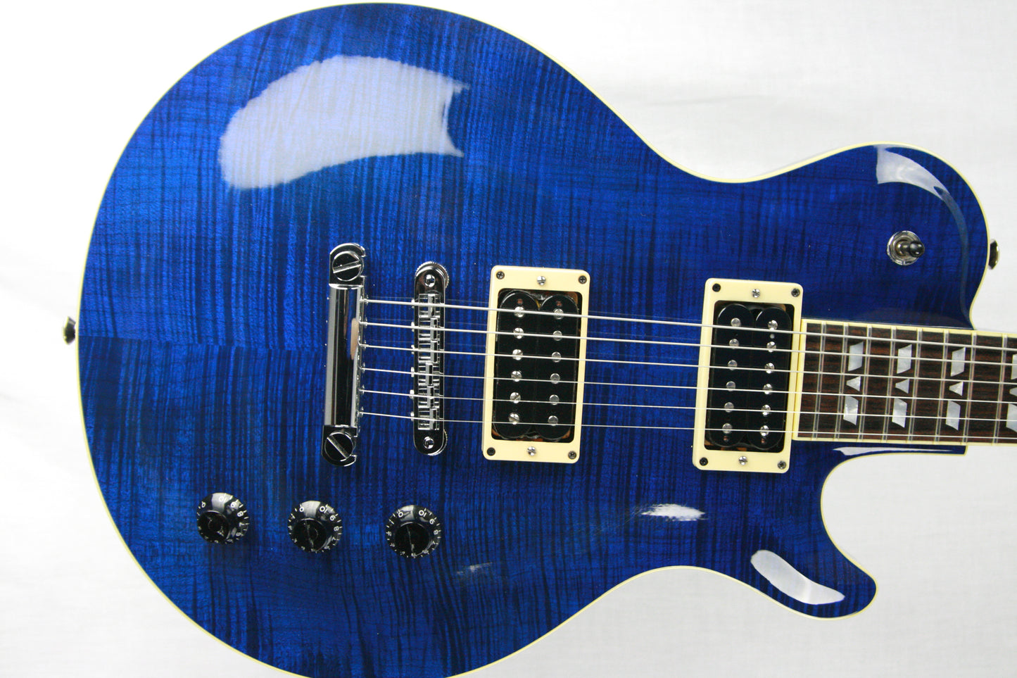 c. 2007 Hamer USA Monaco Elite Indigo Blue FLAMETOP! Seymour Duncan, Tone Pros