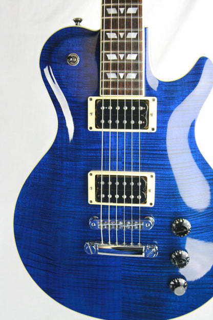 c. 2007 Hamer USA Monaco Elite Indigo Blue FLAMETOP! Seymour Duncan, Tone Pros