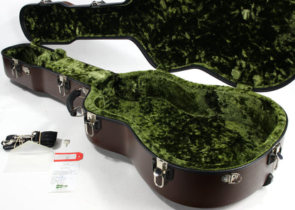 CALTON Deluxe Flight Guitar Case -Martin & Collings 14-Fret Dreadnought - Brown w/ Green Lining