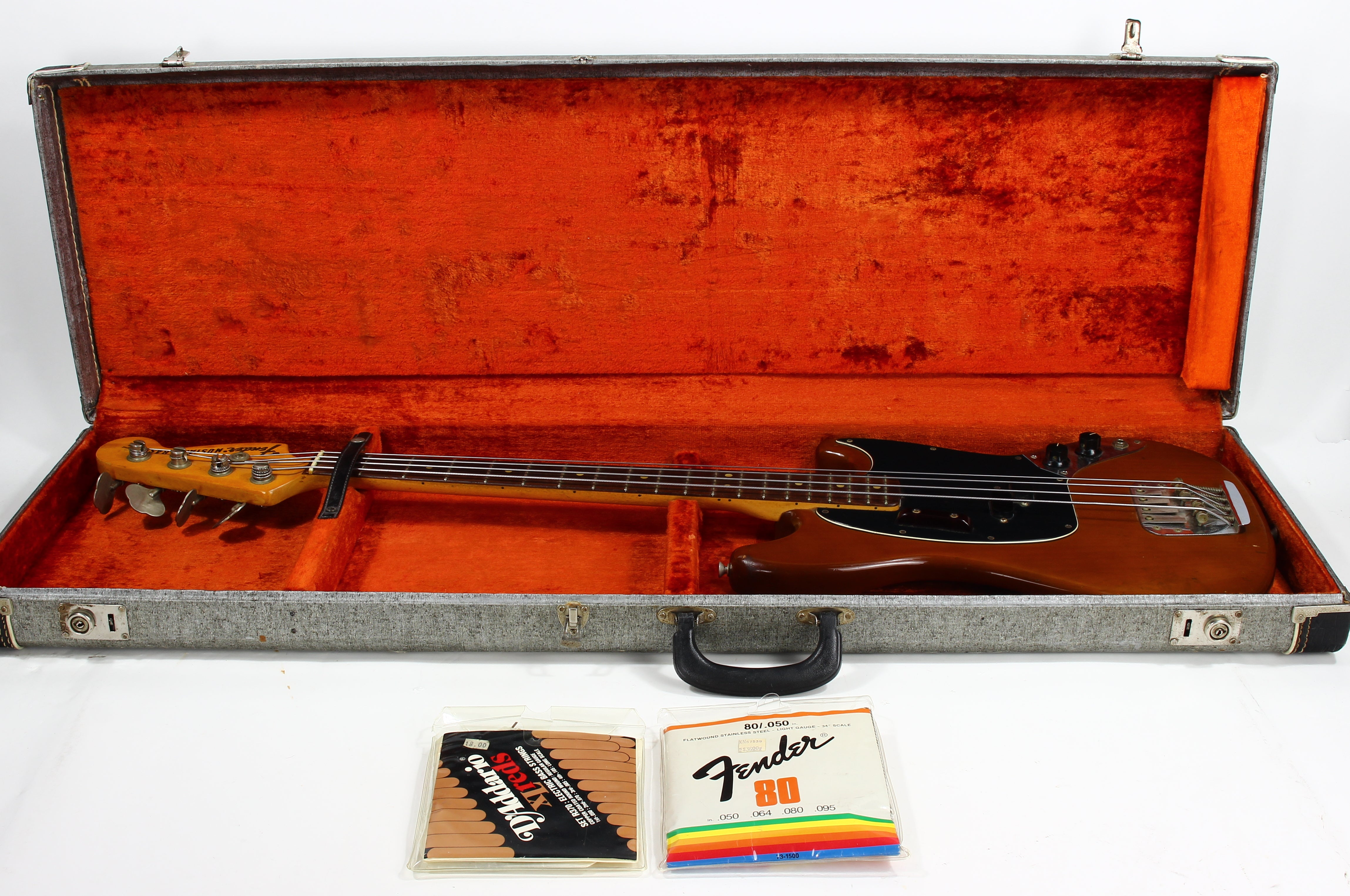 *SOLD*  1975 Fender Mustang Bass WALNUT w/ Rosewood Board - Vintage 1970's Mocha, Short Scale