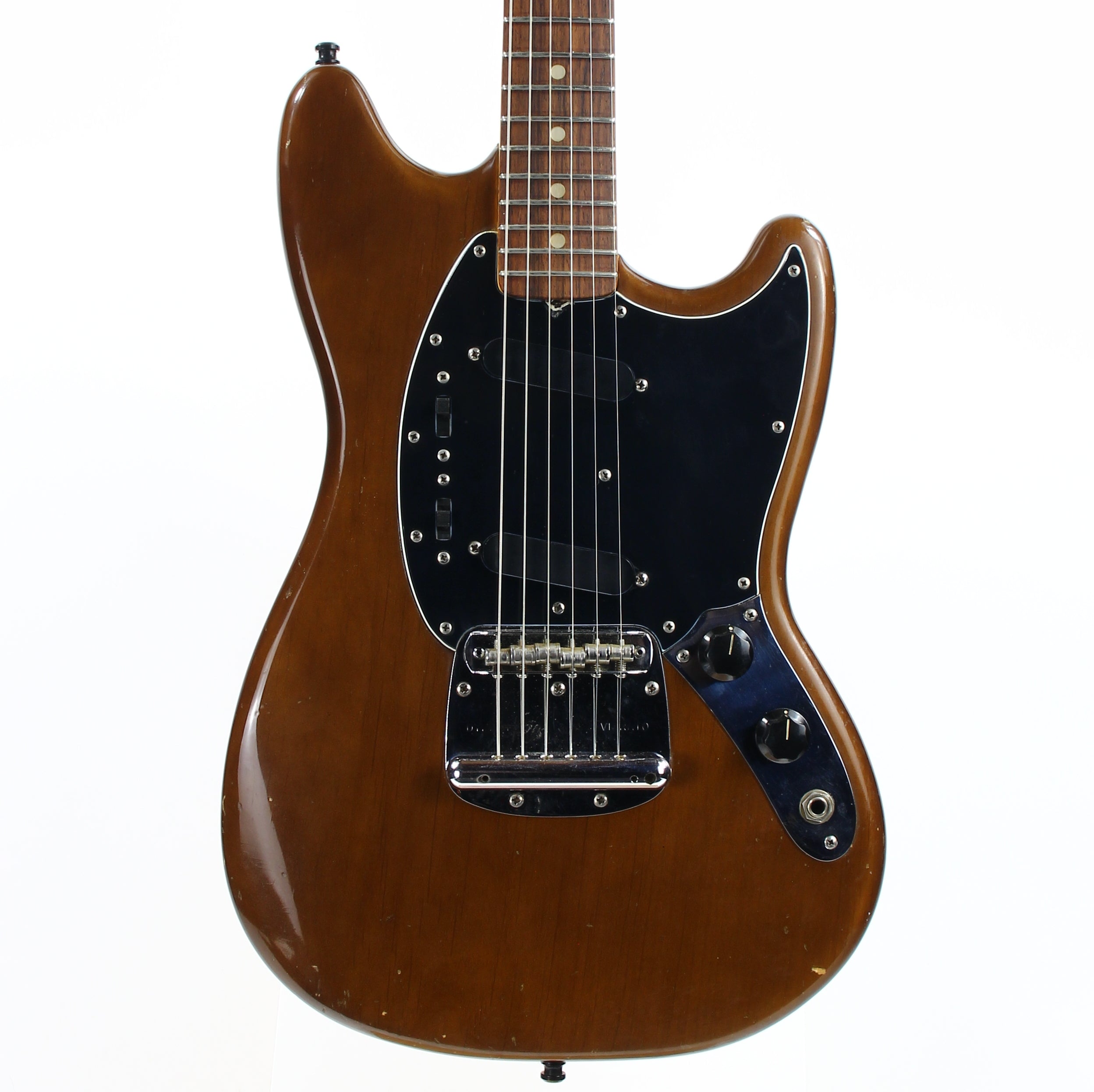 *SOLD*  1975 Fender Mustang Walnut Mocha Brown w/ Original Case - Offset Body, Kurt Cobain-type!