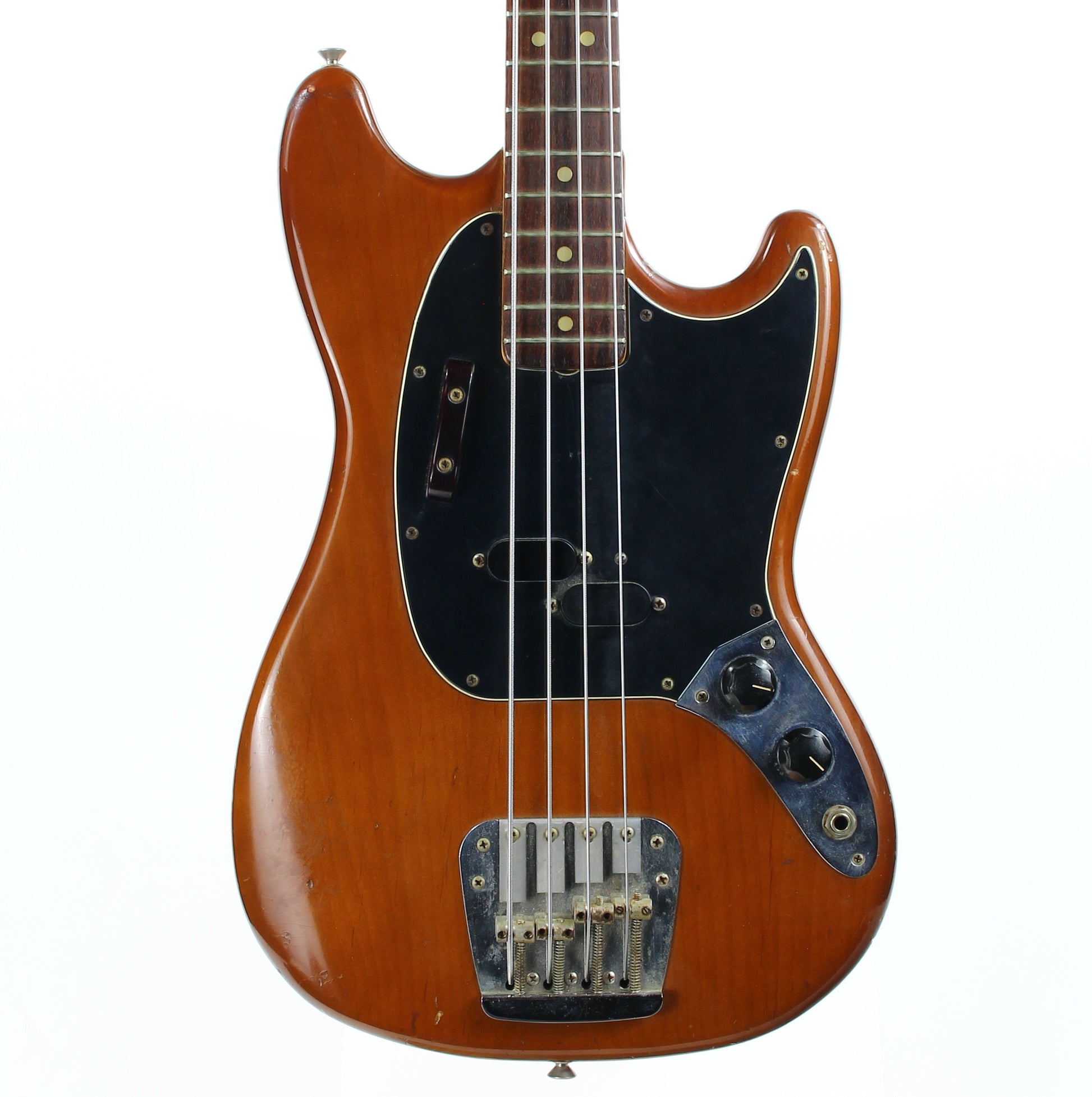 1970's Fender Mustang Bass in Walnut with black pickguard