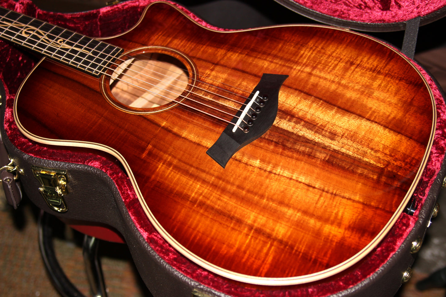 2018 Taylor K24CE ALL KOA Grand Auditorium V-Class Bracing Shaded Edgeburst Sunburst