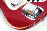 *SOLD*  1965 Fender Jazz Bass Candy Apple Red Custom Color - No Binding, Dot Inlays, Matching Headstock!
