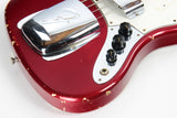 *SOLD*  1965 Fender Jazz Bass Candy Apple Red Custom Color - No Binding, Dot Inlays, Matching Headstock!
