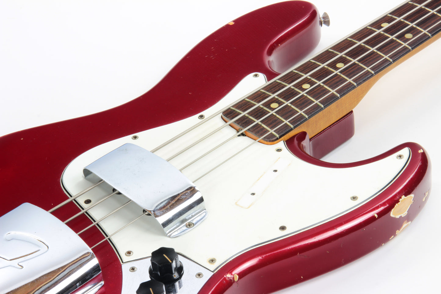 1965 Fender Jazz Bass Candy Apple Red Custom Color - No Binding, Dot Inlays, Matching Headstock!