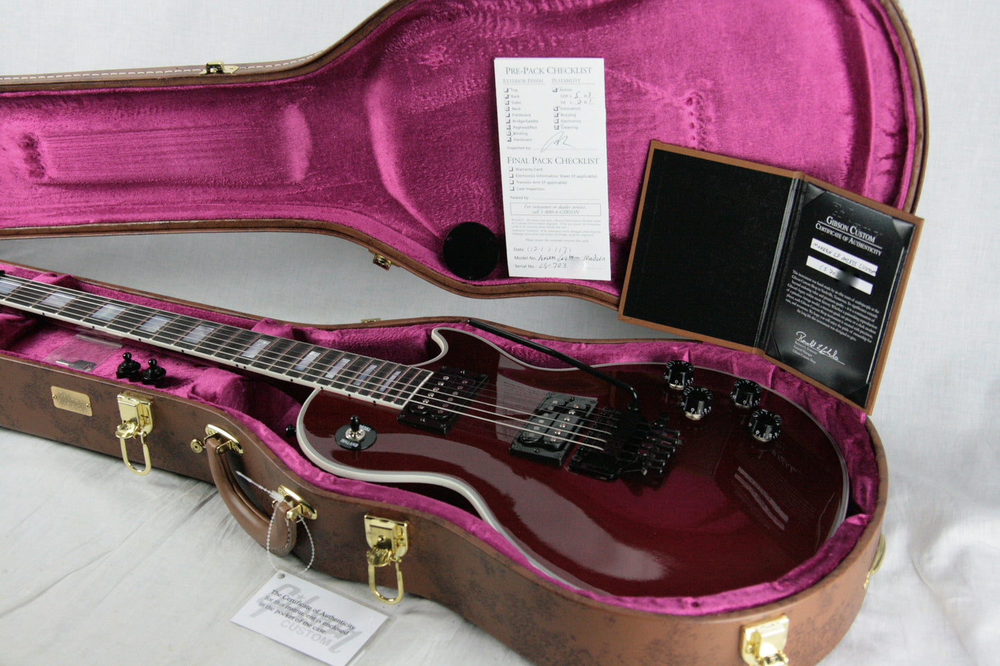 MINT 2017 Gibson Custom Shop Les Paul Modern Axcess Sangria Black Floyd Rose