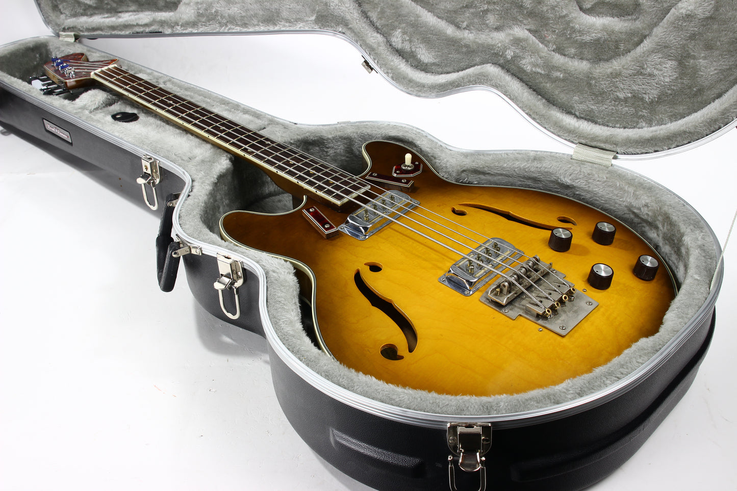 1966 Harmony H-27 Hollowbody Electric Bass Sunburst - 1960's Vintage H-22, Dearmonds