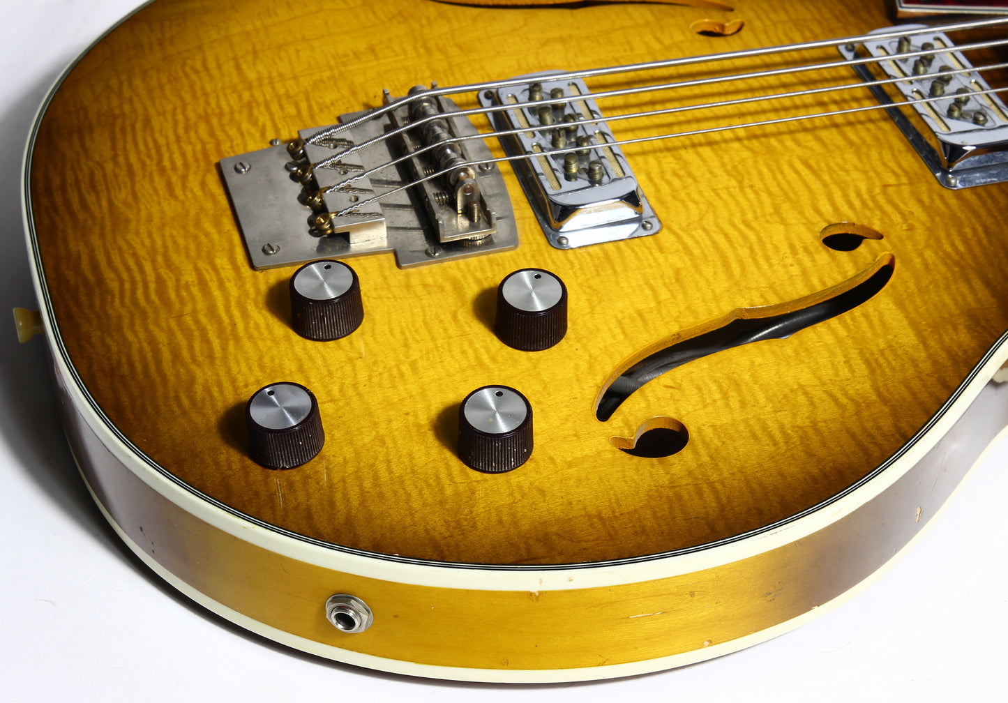 1966 Harmony H-27 Hollowbody Electric Bass Sunburst - 1960's Vintage H-22, Dearmonds