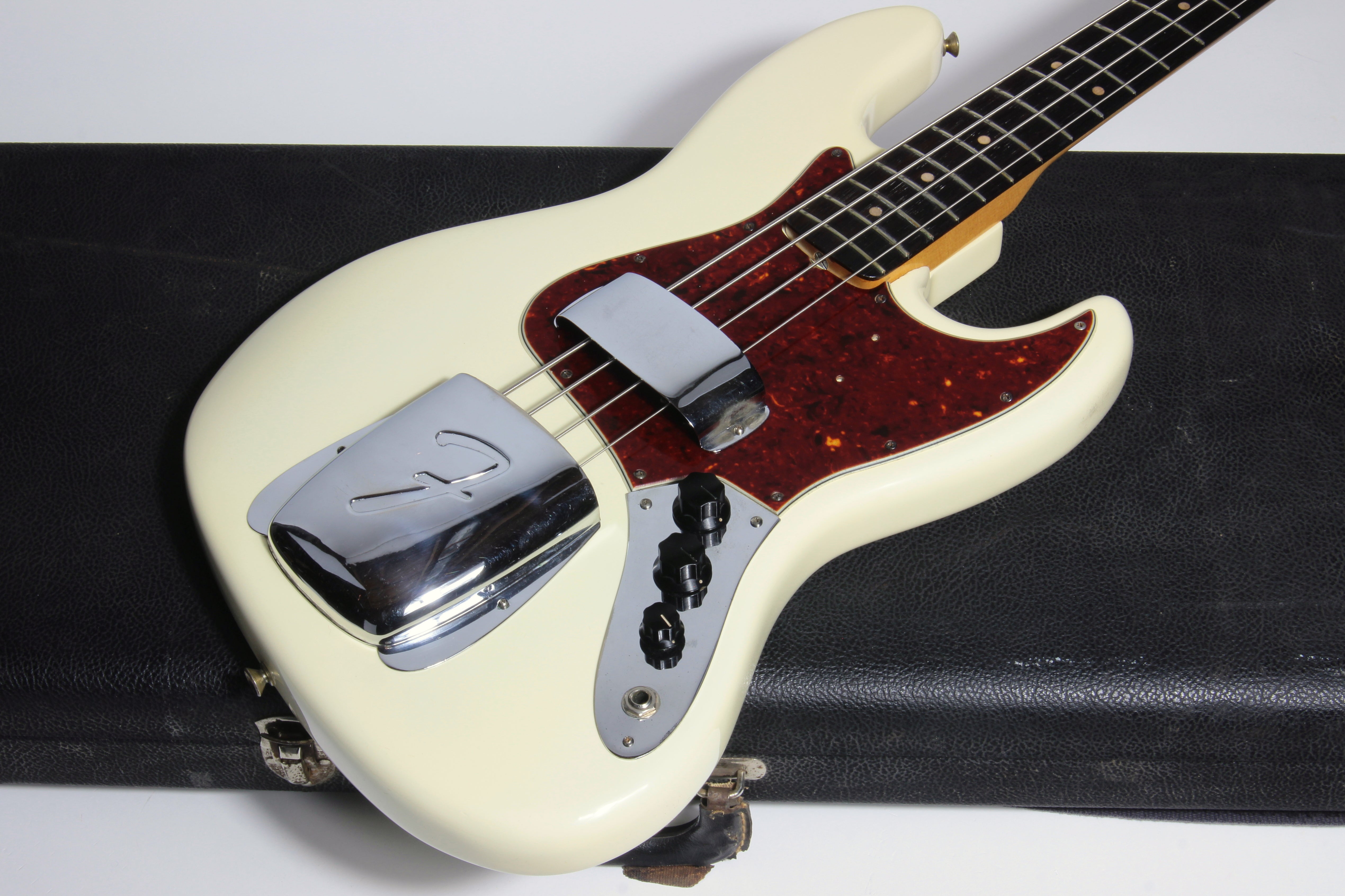 1964 Fender Jazz Bass Olympic White - Matching Headstock, Pre-CBS, Clay Dots, Vintage L-Series, Original Case
