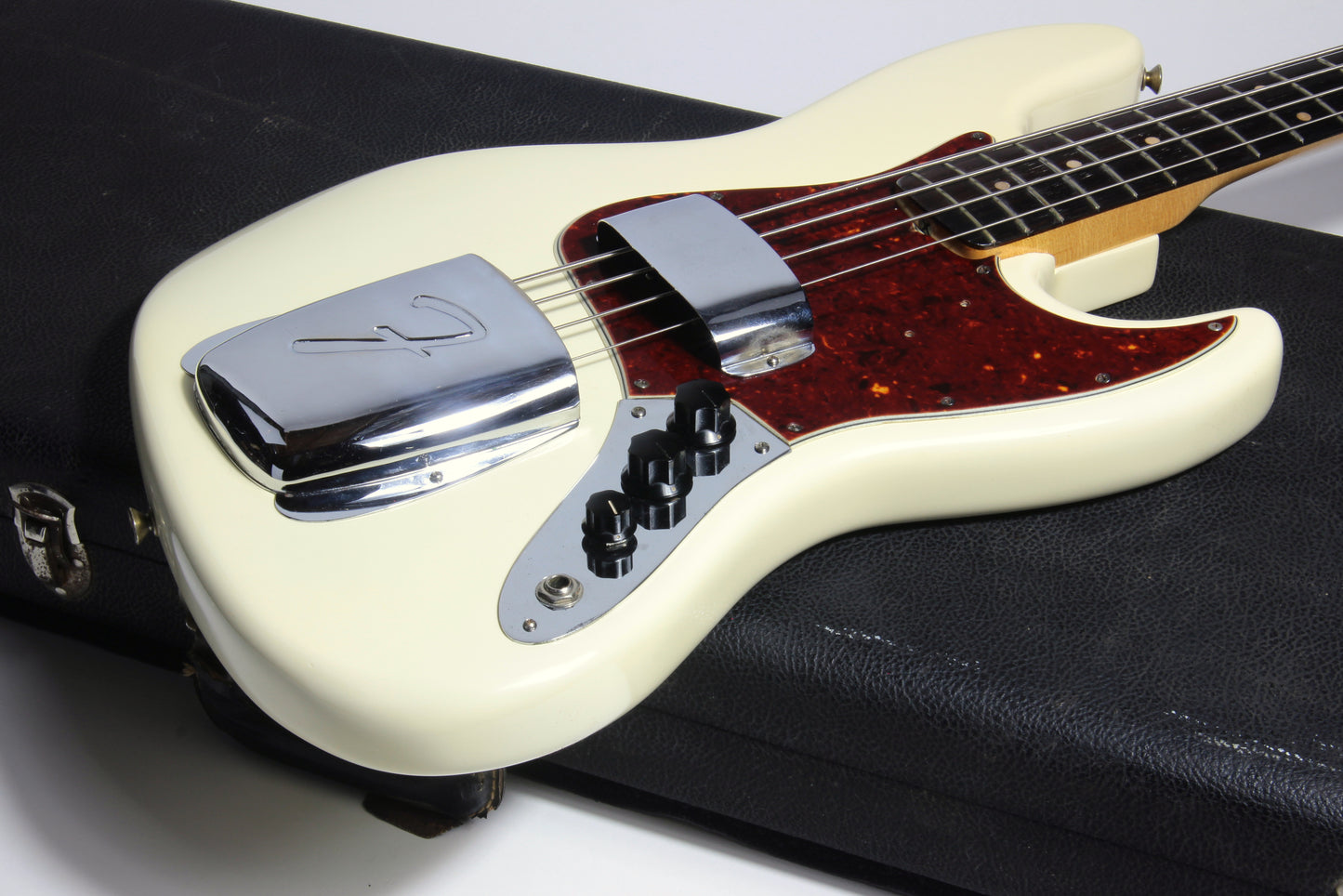 1964 Fender Jazz Bass Olympic White - Matching Headstock, Pre-CBS, Clay Dots, Vintage L-Series, Original Case