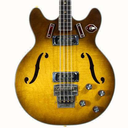 1966 Harmony H-27 Hollowbody Electric Bass Sunburst - 1960's Vintage H-22, Dearmonds