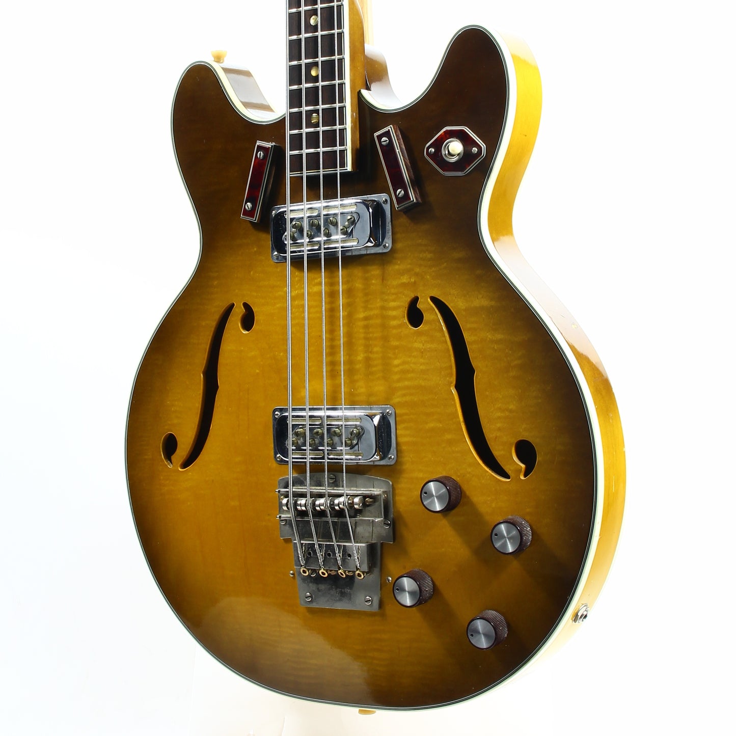 1966 Harmony H-27 Hollowbody Electric Bass Sunburst - 1960's Vintage H-22, Dearmonds