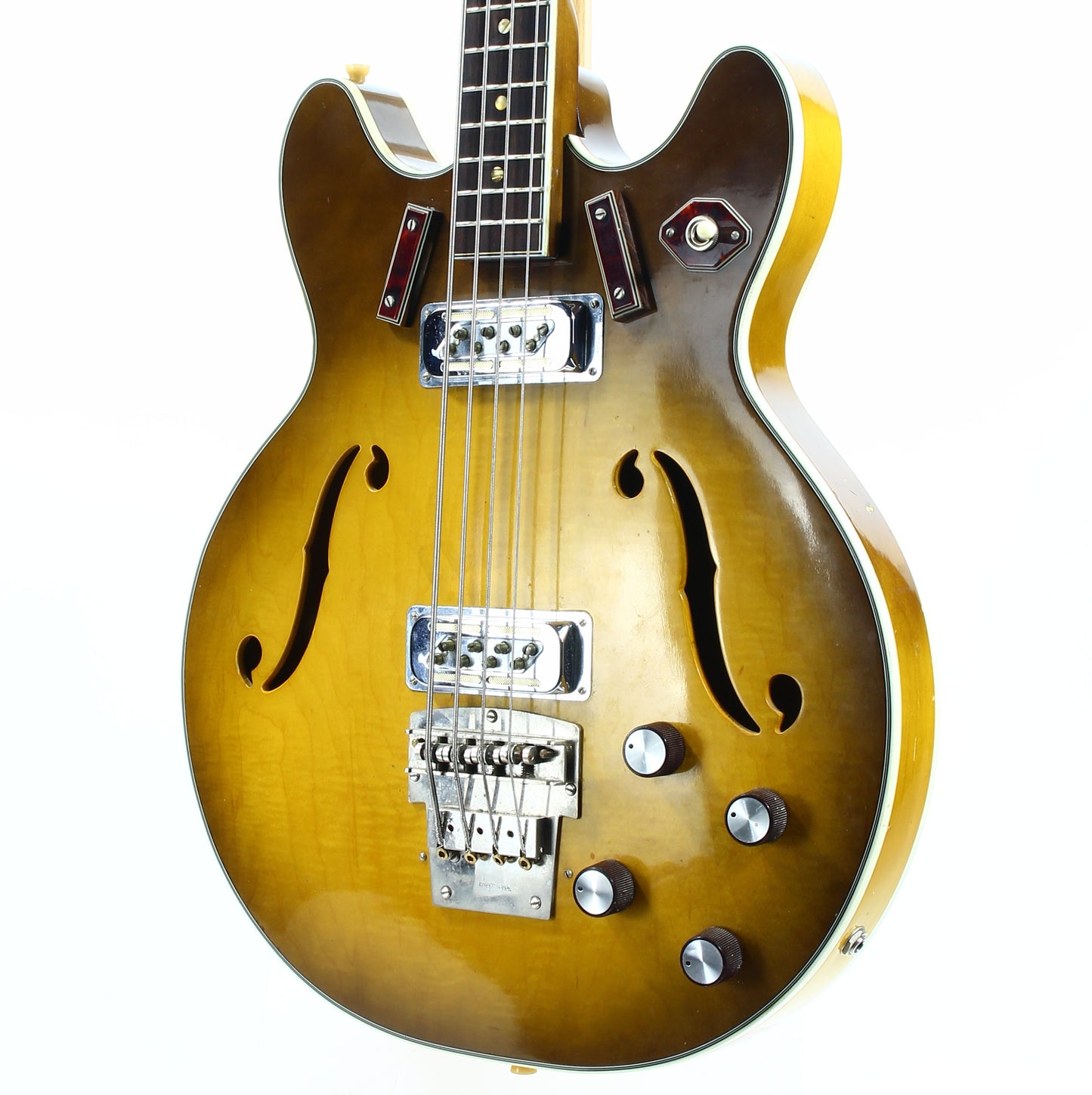 1966 Harmony H-27 Hollowbody Electric Bass Sunburst - 1960's Vintage H-22, Dearmonds