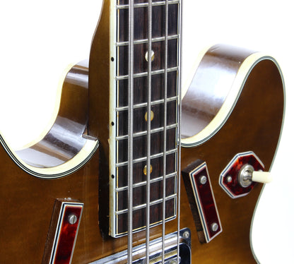 1966 Harmony H-27 Hollowbody Electric Bass Sunburst - 1960's Vintage H-22, Dearmonds