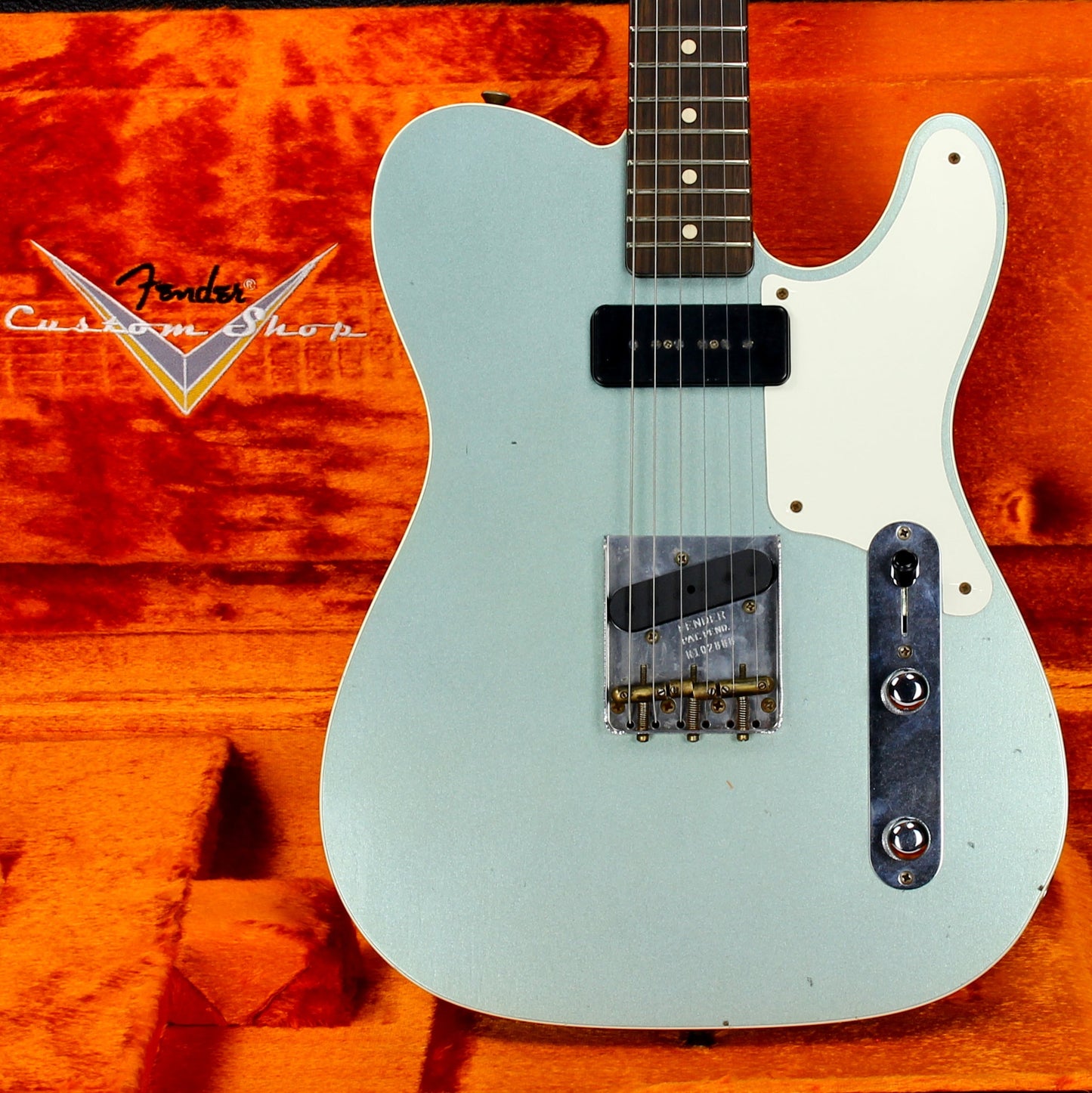 2020 Fender Custom Shop Limited P90 Mahogany Telecaster, Journeyman Relic- Aged Firemist Silver Top