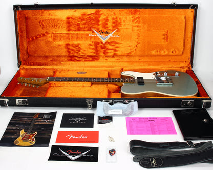 2020 Fender Custom Shop Limited P90 Mahogany Telecaster, Journeyman Relic- Aged Firemist Silver Top