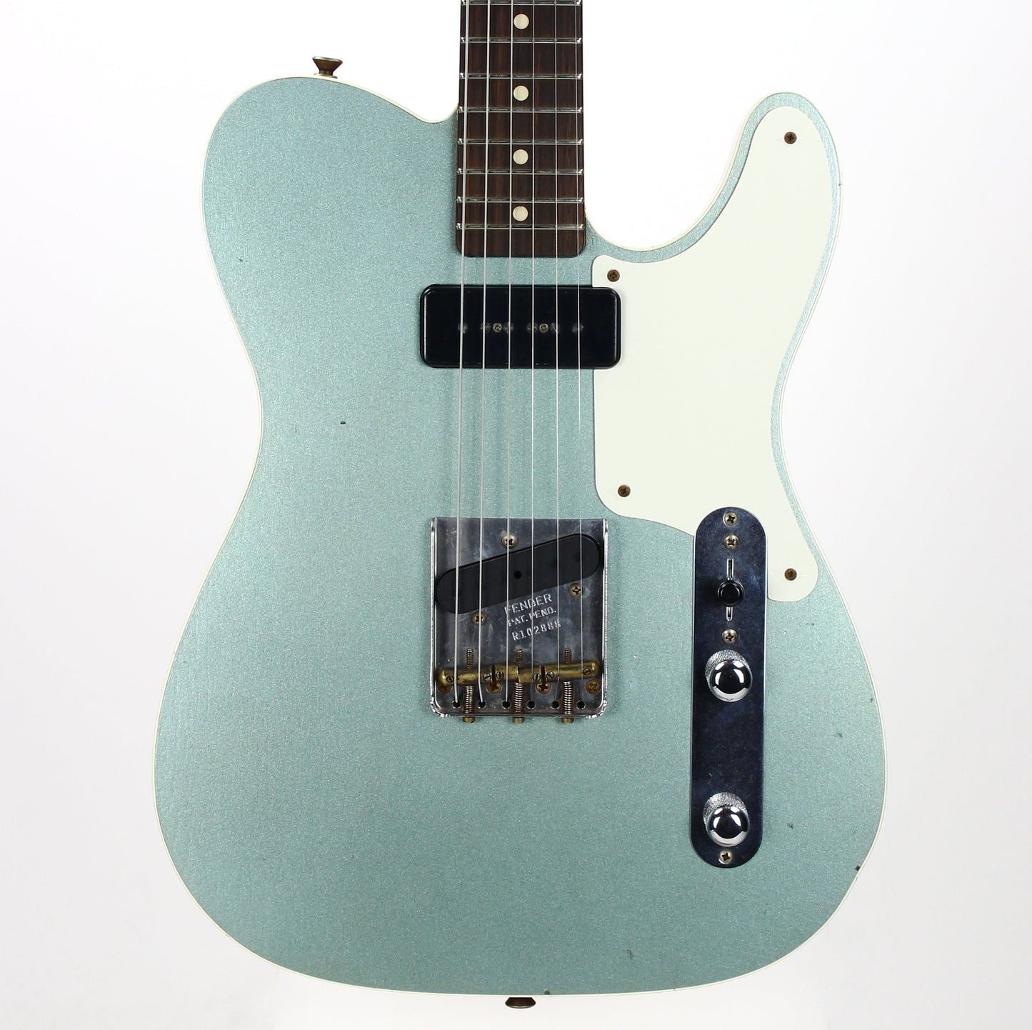 2020 Fender Custom Shop Limited P90 Mahogany Telecaster, Journeyman Relic- Aged Firemist Silver Top