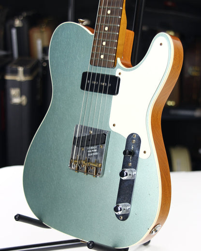 2020 Fender Custom Shop Limited P90 Mahogany Telecaster, Journeyman Relic- Aged Firemist Silver Top